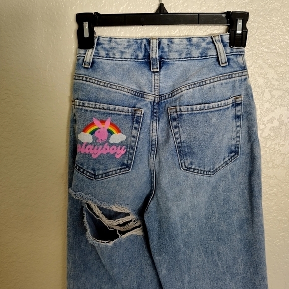 Playboy By PacSun Light Blue Back Slash Boyfriend Jeans sz 23 - Picture 6 of 8